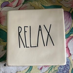 Rae Dunn “Relax” “Pause” Ceramic Block
